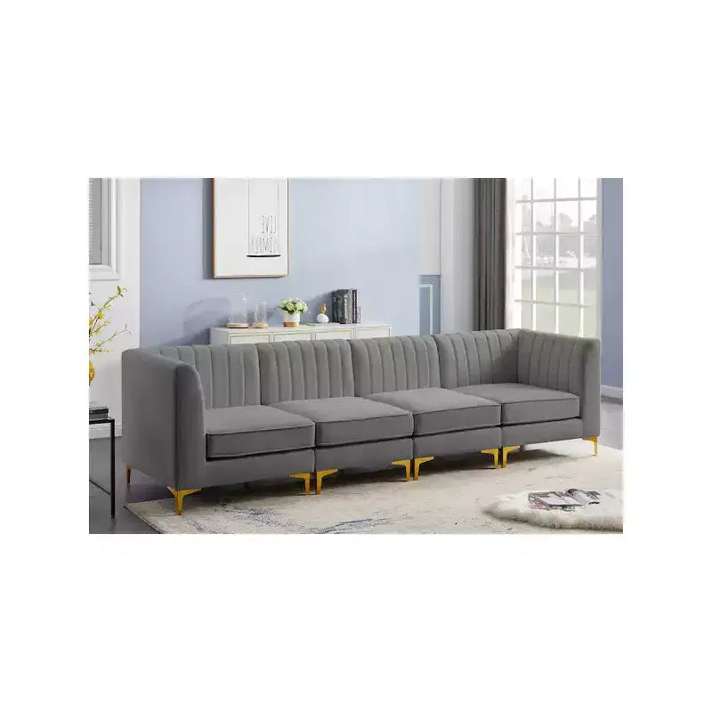 Meridian Furniture,Alina Velvet Modular Sofa