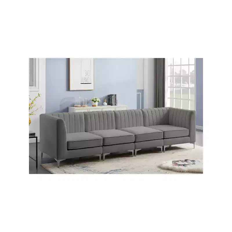 Meridian Furniture,Alina Velvet Modular Sofa