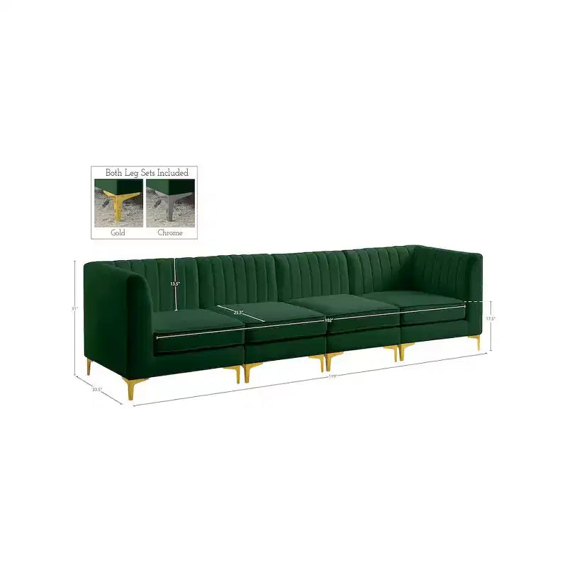 Meridian Furniture,Alina Velvet Modular Sofa