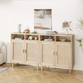 COZONY Rattan Sideboard Buffet Cabinet with 2 Doors Modern Accent Storage Console Table for Dining Room, Entryway & Coffee Bar, Natural