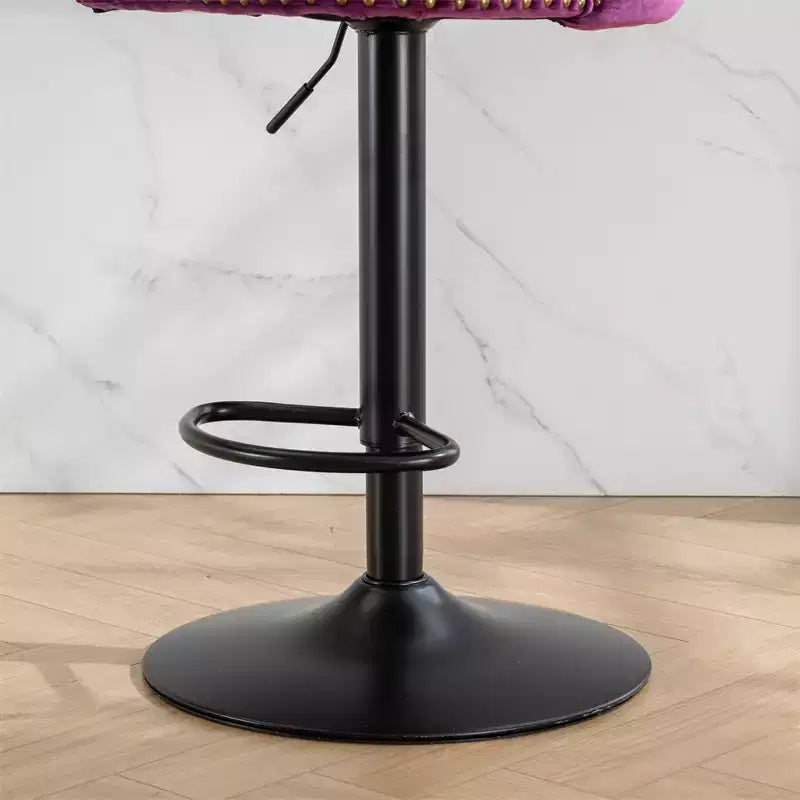 Bar Stools Set of 2, Upholstered 360 Swivel Bar Chairs, Modern Bar Stools with Back, 25-33 Adjustable Height Stool