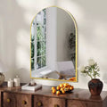 Modern Bathroom Wall Mounted Vanity Mirror with Arch Metal Framefor Bedroom and Living Room