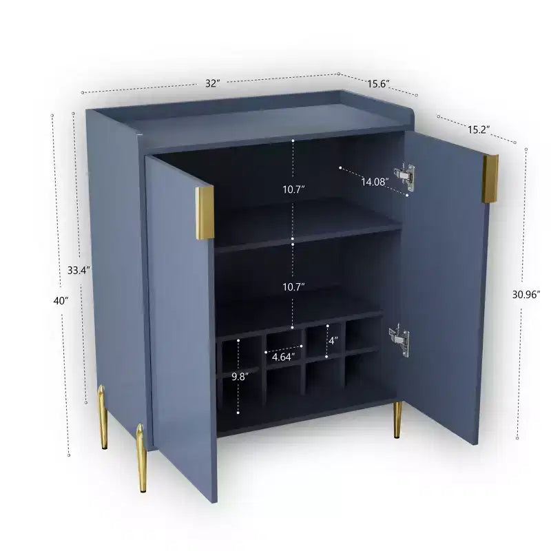Homy Casa Modern Kitchen Sideboard Cabinet with Wine Storage and Adjustable Shelves, for Dining or Living Room