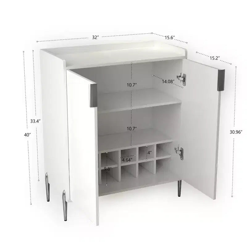 Homy Casa Modern Kitchen Sideboard Cabinet with Wine Storage and Adjustable Shelves, for Dining or Living Room