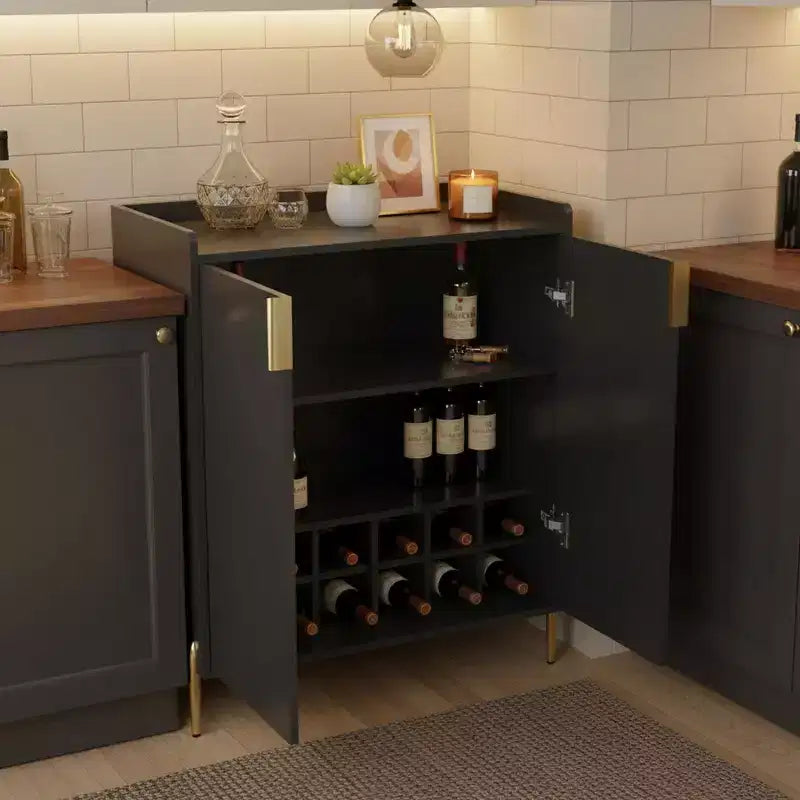 Homy Casa Modern Kitchen Sideboard Cabinet with Wine Storage and Adjustable Shelves, for Dining or Living Room