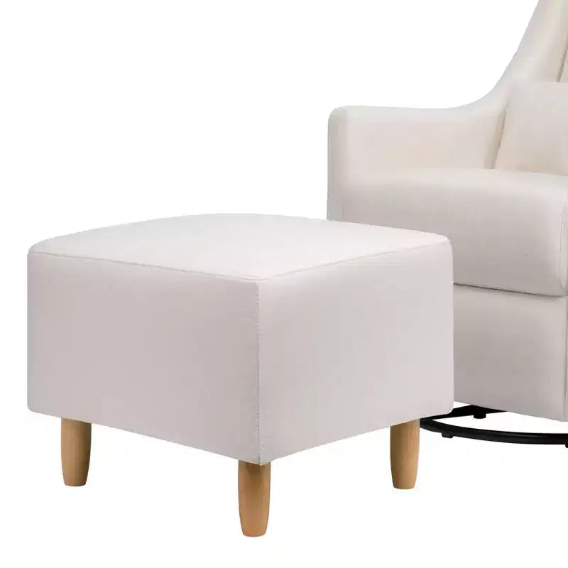 Babyletto Toco Swivel Glider and Ottoman in Eco-Performance Fabric | Water Repellent & Stain Resistant