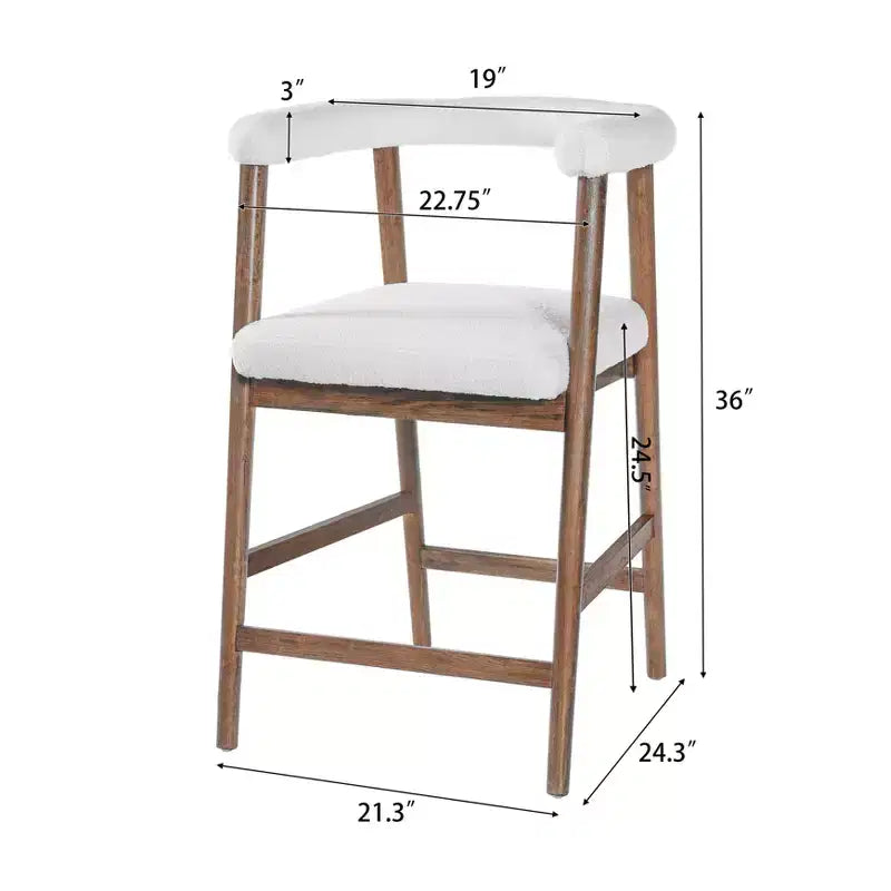Christopher Knight Home Amara Modern Rubberwood Upholstered Counter Stools with Curved Backrest (Set of 2)