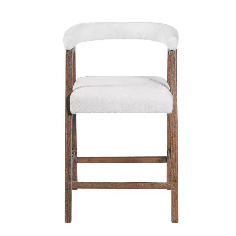 Christopher Knight Home Amara Modern Rubberwood Upholstered Counter Stools with Curved Backrest (Set of 2)