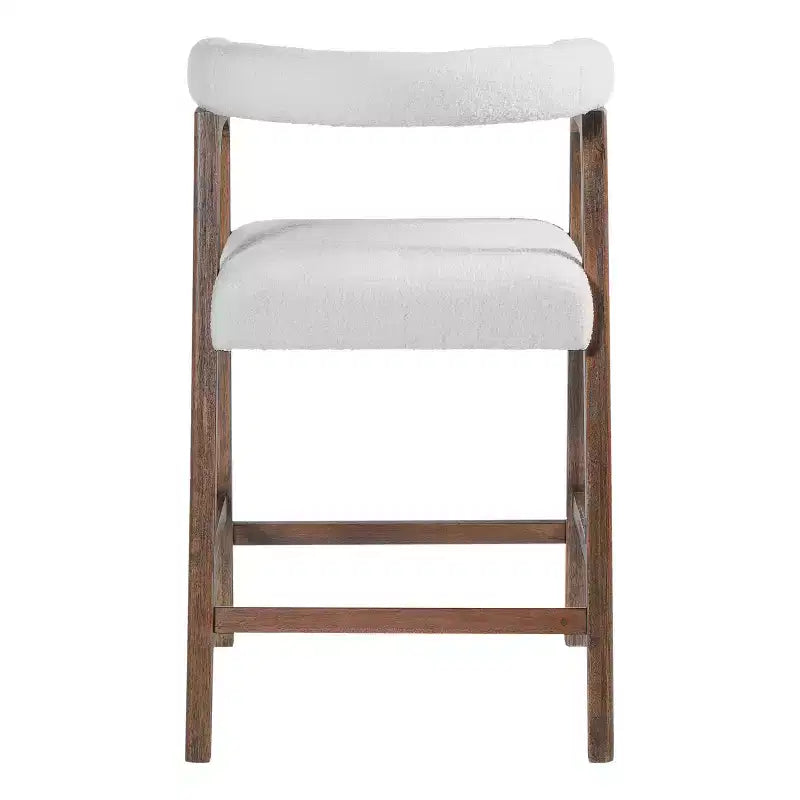Christopher Knight Home Amara Modern Rubberwood Upholstered Counter Stools with Curved Backrest (Set of 2)