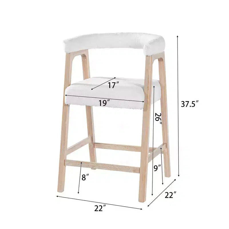 Christopher Knight Home Amara Modern Rubberwood Upholstered Counter Stools with Curved Backrest (Set of 2)