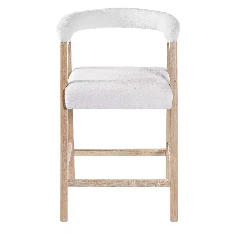 Christopher Knight Home Amara Modern Rubberwood Upholstered Counter Stools with Curved Backrest (Set of 2)