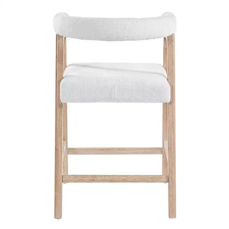 Christopher Knight Home Amara Modern Rubberwood Upholstered Counter Stools with Curved Backrest (Set of 2)