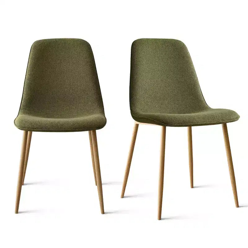 Modern Upholstered Dining Chairs Set of 2, Fabric Padded Kitchen Chairs with Wood-Grain Metal Legs for Kitchen or Dining Room - Panipeachy