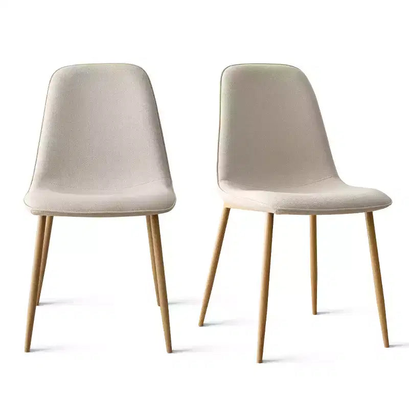 Modern Upholstered Dining Chairs Set of 2, Fabric Padded Kitchen Chairs with Wood-Grain Metal Legs for Kitchen or Dining Room - Panipeachy