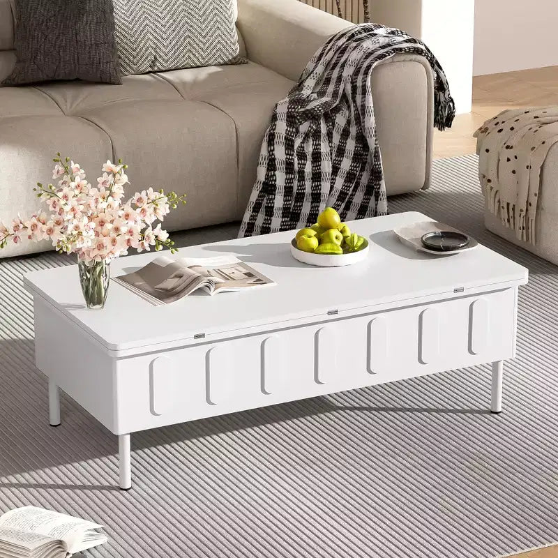 Extendable Coffee Table with Lift Top, Modern Center Table with Extend Hidden Storage and Drawers for Living Room