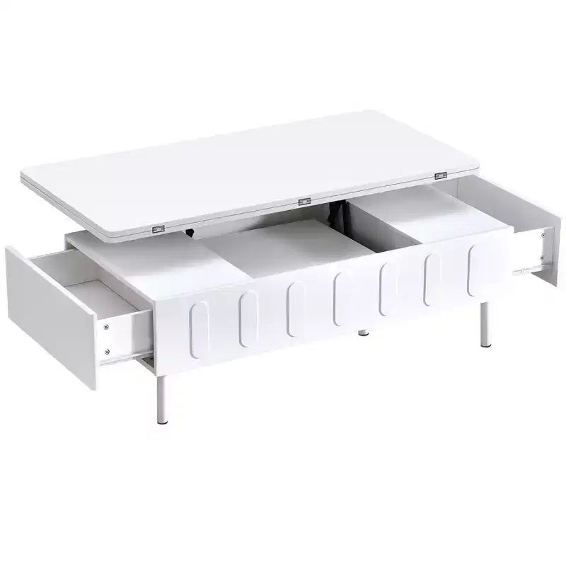Extendable Coffee Table with Lift Top, Modern Center Table with Extend Hidden Storage and Drawers for Living Room
