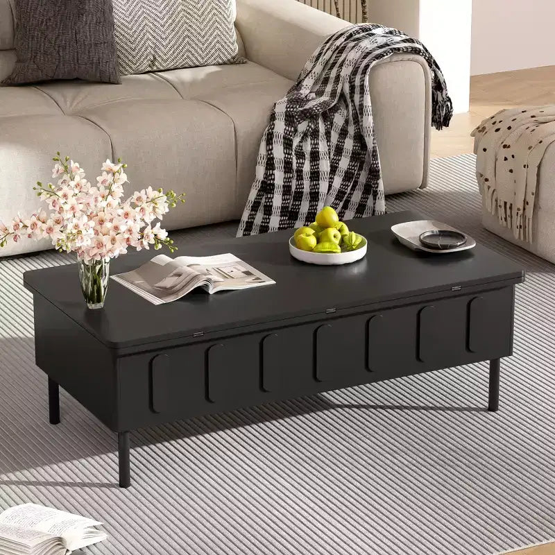 Extendable Coffee Table with Lift Top, Modern Center Table with Extend Hidden Storage and Drawers for Living Room