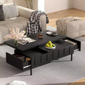 Extendable Coffee Table with Lift Top, Modern Center Table with Extend Hidden Storage and Drawers for Living Room