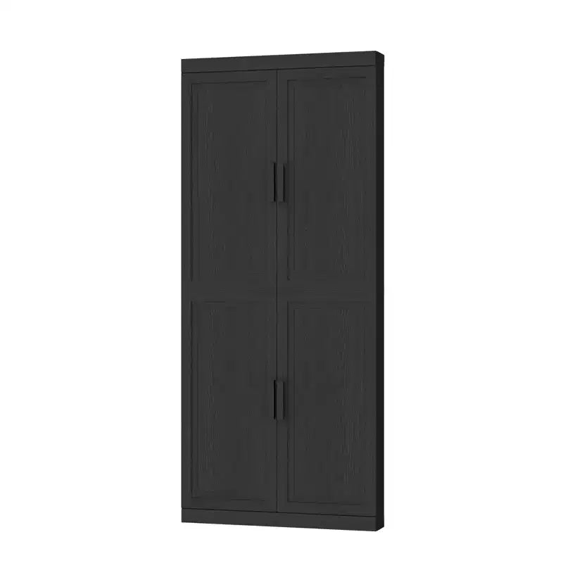 MAYEERTY Modern 4 Doors Utility Storage Cabinets Efficient Storage for Living Room Dining Room Bedroom Black 2 Piece