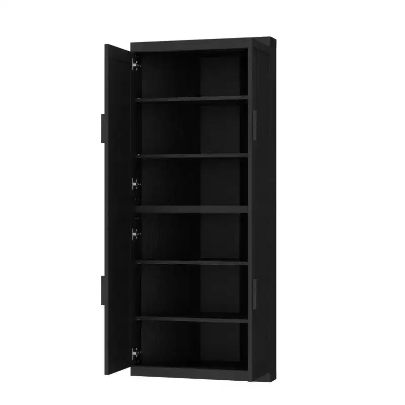 MAYEERTY Modern 4 Doors Utility Storage Cabinets Efficient Storage for Living Room Dining Room Bedroom Black 2 Piece