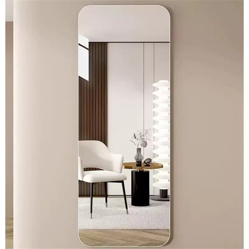 56 x 15 Inch Clear Round Corner Full Length Wall Mirror for Living Room Bedroom Cloakroom Wall Hanging with Hanging Hole