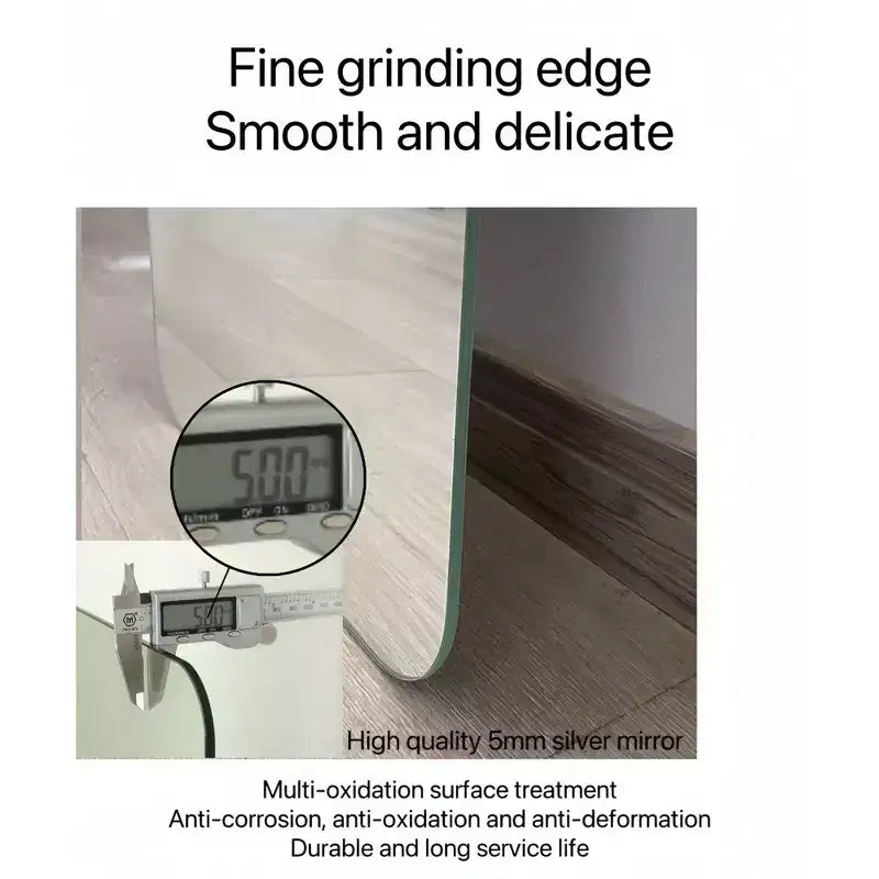 56 x 15 Inch Clear Round Corner Full Length Wall Mirror for Living Room Bedroom Cloakroom Wall Hanging with Hanging Hole