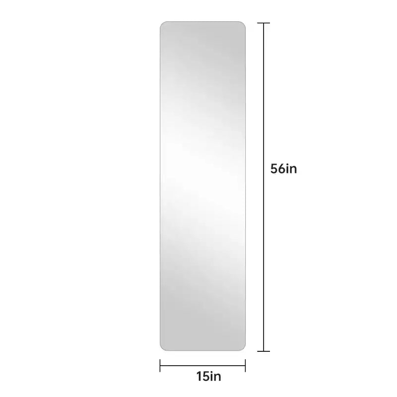 56 x 15 Inch Clear Round Corner Full Length Wall Mirror for Living Room Bedroom Cloakroom Wall Hanging with Hanging Hole