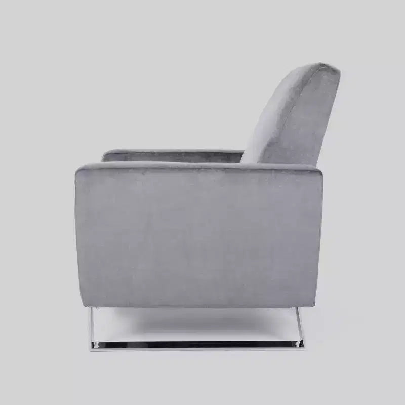 Christopher Knight Home Brightwood Modern Press-Back Recliner Gray : Upholstered Accent Chair, Steel Legs, Wood Frame