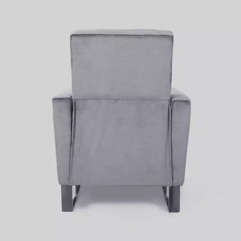 Christopher Knight Home Brightwood Modern Press-Back Recliner Gray : Upholstered Accent Chair, Steel Legs, Wood Frame