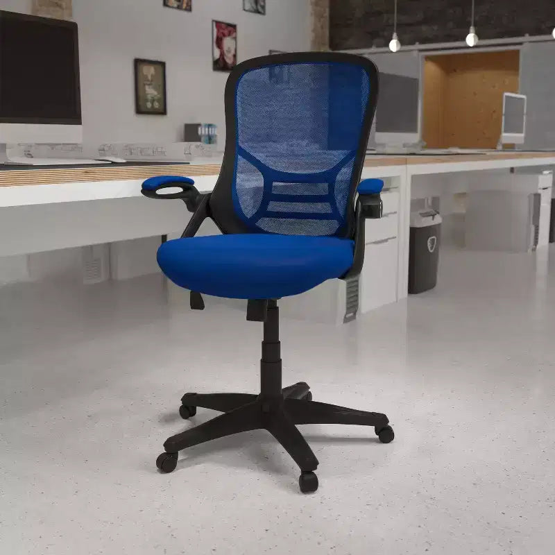 Emma and Oliver High Back Mesh Ergonomic Office Chair with Flip-up Arms