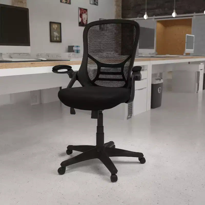 Emma and Oliver High Back Mesh Ergonomic Office Chair with Flip-up Arms