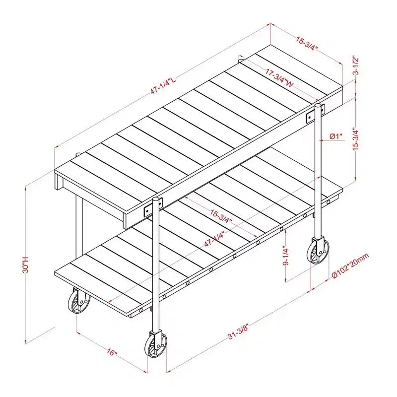 Huntingdale Industrial 1 Shelf Sofa Table - miBasics