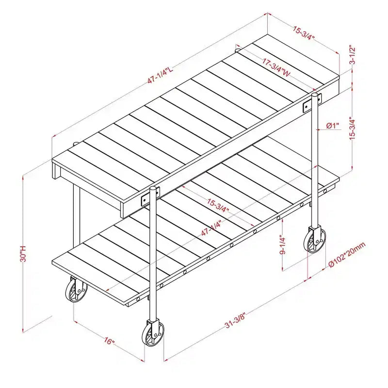 Huntingdale Industrial 1 Shelf Sofa Table - miBasics