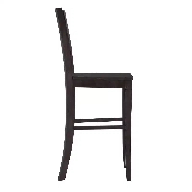 Merrick Lane Set of Two Solid Wood Modern Farmhouse Dining Stool