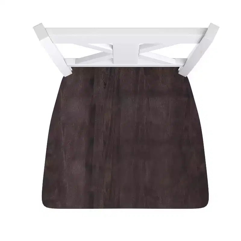 Merrick Lane Set of Two Solid Wood Modern Farmhouse Dining Stool