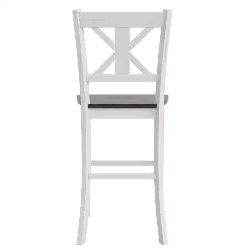 Merrick Lane Set of Two Solid Wood Modern Farmhouse Dining Stool