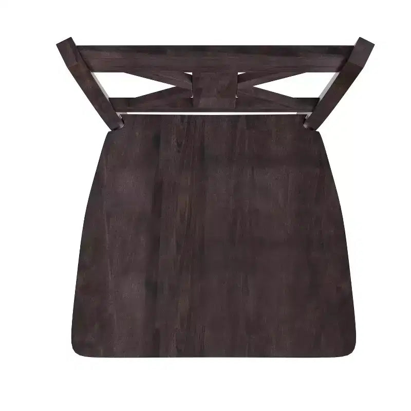 Merrick Lane Set of Two Solid Wood Modern Farmhouse Dining Stool