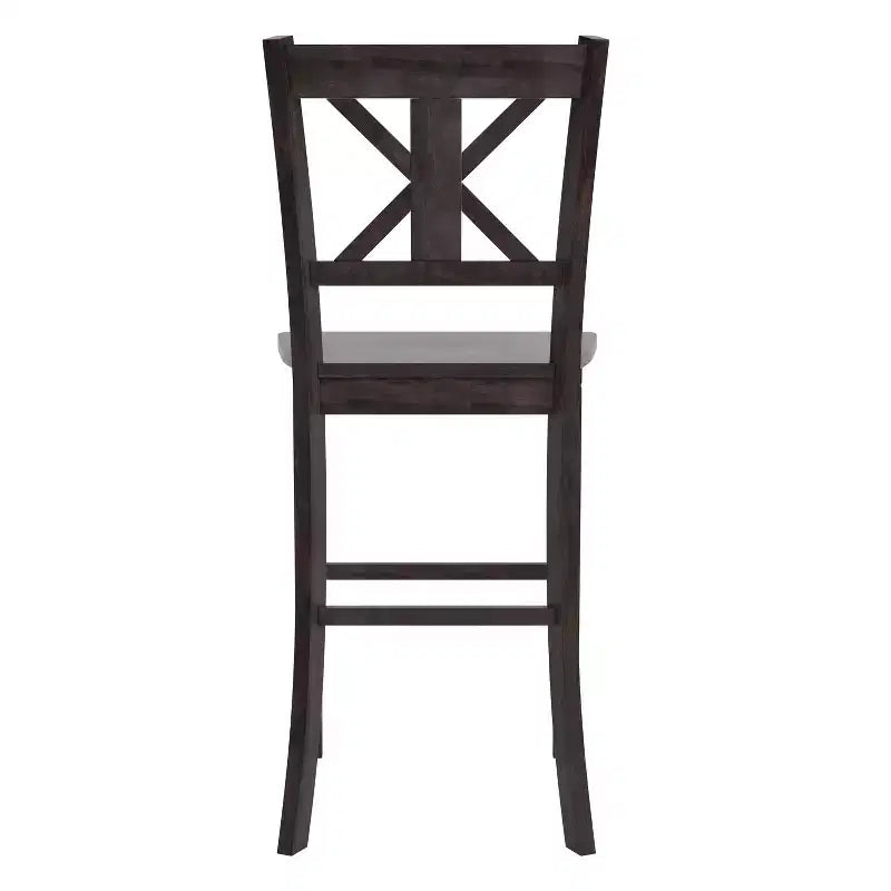 Merrick Lane Set of Two Solid Wood Modern Farmhouse Dining Stool